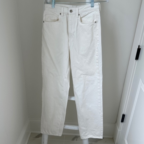& Denim by H&M Women's 90’s Straight Ultra High Waist White Denim Jeans Size 6 - Picture 1 of 12